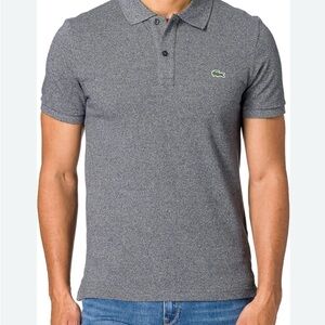 Lacoste Men's Gray Heather Polo with Green Croc #3
